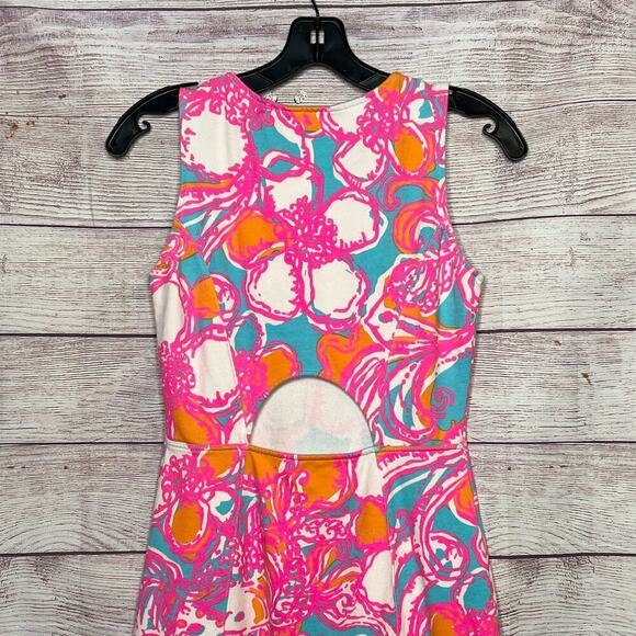 Lilly Pulitzer Feeling Tanked Groovy Floral Shift Terry Cloth Dress Size XS - Picture 10 of 12